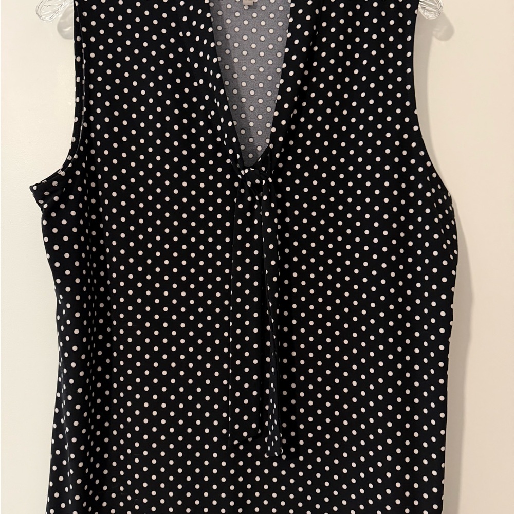 Anne Klein Black and White Polka Dot Sleeveless Camisole